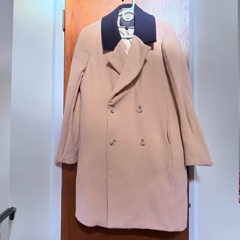 J. Crew Tan and Black Pea Winter Coat